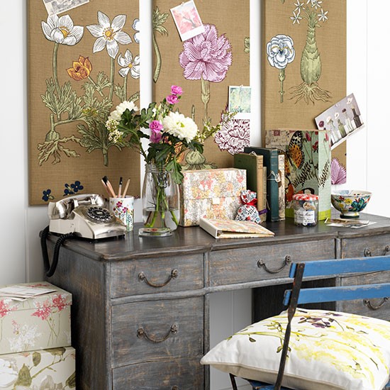 8 Floral-Home-Office-Country-Homes-and-Interiors-Housetohome