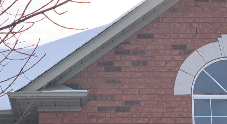 Close up of the roof of a house